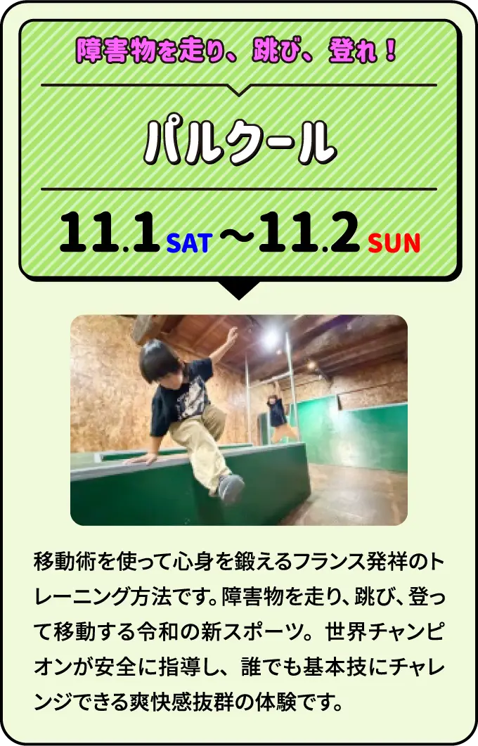パルクール 障害物を走り、跳び、登れ！
